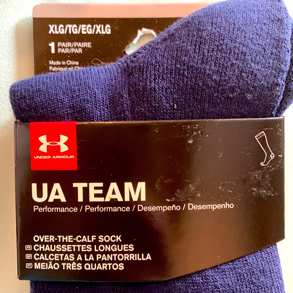 NIB Under Armour UA Navy XLG OVER Calf Sock
